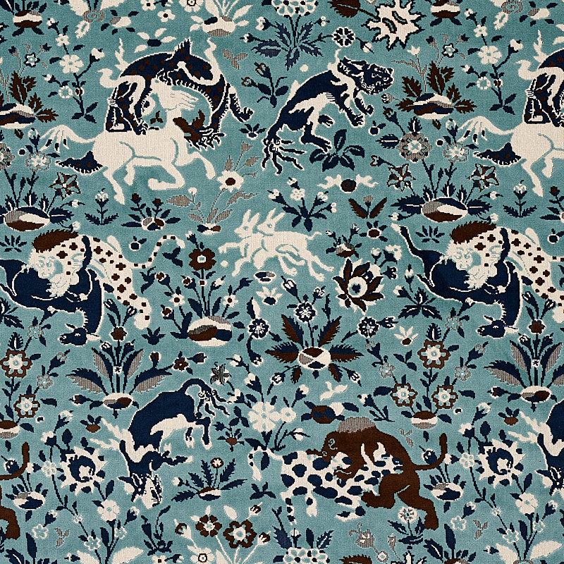 Saint Ambrose Velvet Cadet 80171 by Schumacher Designer Fabric CUT & PATTERNED VELVETS COTTON 89% POLYESTER 11% BELGIUM </p><p>Repeat: Horizontal: 27" (68CM) and Vertical: 36" (92CM) 55 - Swanky Fabrics -