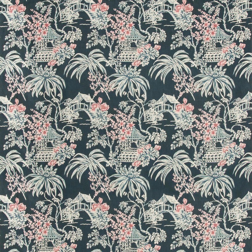 Tongli Print Midnight by Brunschwig & Fils Fabric Brunschwig & Fils Fabric Tongli Print MidnightFabric SUMMER PALACE LINEN - 100% United Kingdom </p><p>Repeat: H: 18, V: 22.36 54 - Fabric Carolina -