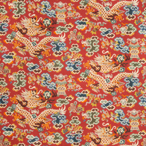 Ming Dragon Print Claret by Brunschwig & Fils Designer Fabric