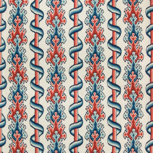 Montguyon Print Blue/Red by Brunschwig & Fils Designer Fabric