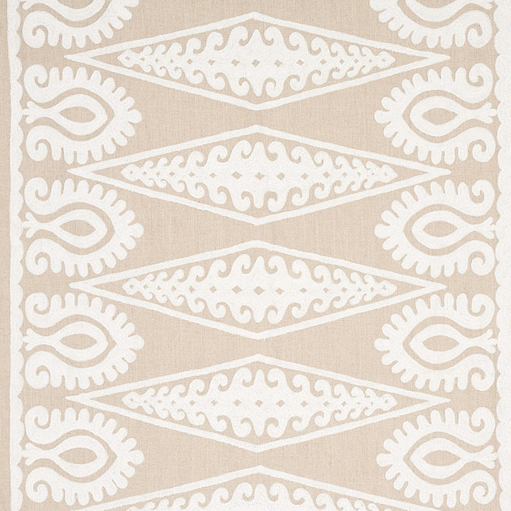 Seema Ivory On Natural 80211 by Schumacher Fabric Schumacher Fabric Seema Ivory On Natural 80211Fabric LINEN 80% INDIA </p><p>Repeat: H: HORZ. 30" (66CM), V: VERT. 6 3/5" (17CM) 52 - Fabric Carolina -