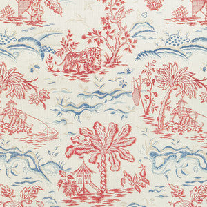 Valensole Print Red/Blue by Brunschwig & Fils Designer Fabric