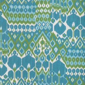 Bonnieux Print Aqua/Leaf by Brunschwig & Fils Designer Fabric