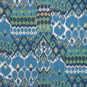 Bonnieux Print Blue/Leaf by Brunschwig & Fils Designer Fabric