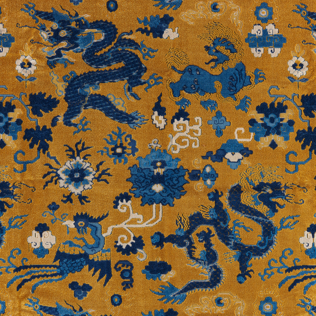 Le Dragon Velvet - Gold 8025100.415.0 by Brunschwig & Fils Designer Fabric