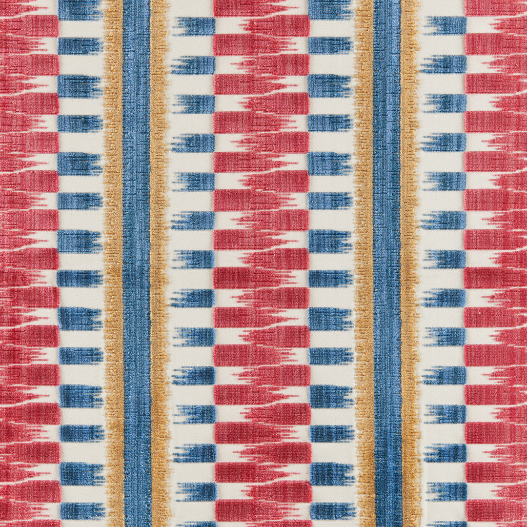 Flamme Velvet - Red/Blue 8025102.195.0 by Brunschwig & Fils Designer Fabric