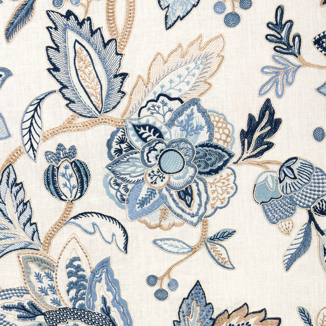 Sierre Emb - Blue 8025118.55.0 by Brunschwig & Fils Designer Fabric