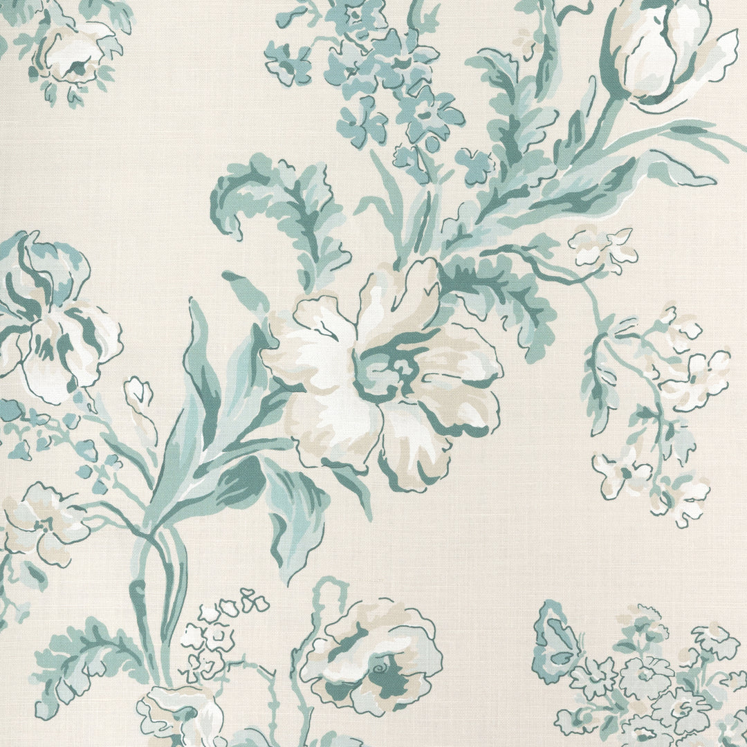Maintenon Print - Aqua 8025127.13.0 by Brunschwig & Fils Designer Fabric
