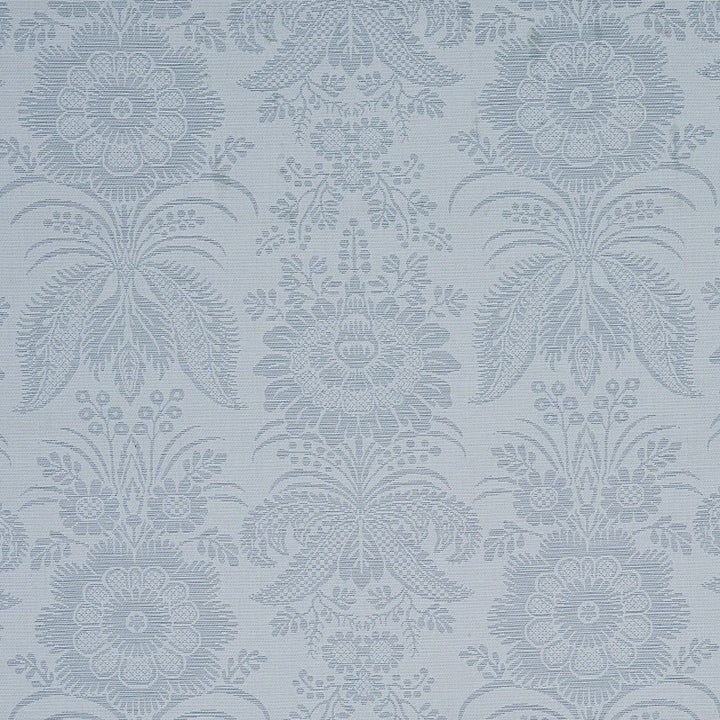 Greta Damask Blue 80420 by Schumacher Fabric Schumacher Fabric Greta Damask Blue 80420Fabric COTTON 52% INDIA </p><p>Repeat: H: HORZ. 13 2/5" (34CM), V: VERT. 15 1/2" (40CM) 54.3333 - Fabric Carolina -
