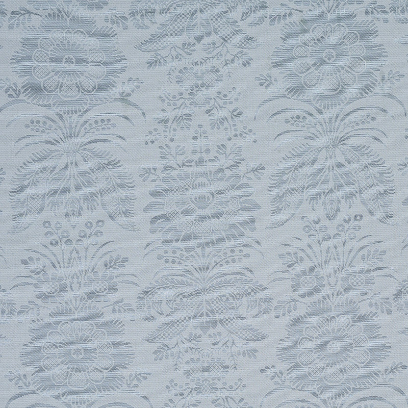Greta Damask Blue 80420 by Schumacher Fabric Schumacher Fabric Greta Damask Blue 80420Fabric COTTON 52% INDIA </p><p>Repeat: H: HORZ. 13 2/5" (34CM), V: VERT. 15 1/2" (40CM) 54.3333 - Fabric Carolina -