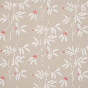 Lilla Embroidery Ivory On Neutral 80431 by Schumacher Designer Fabric