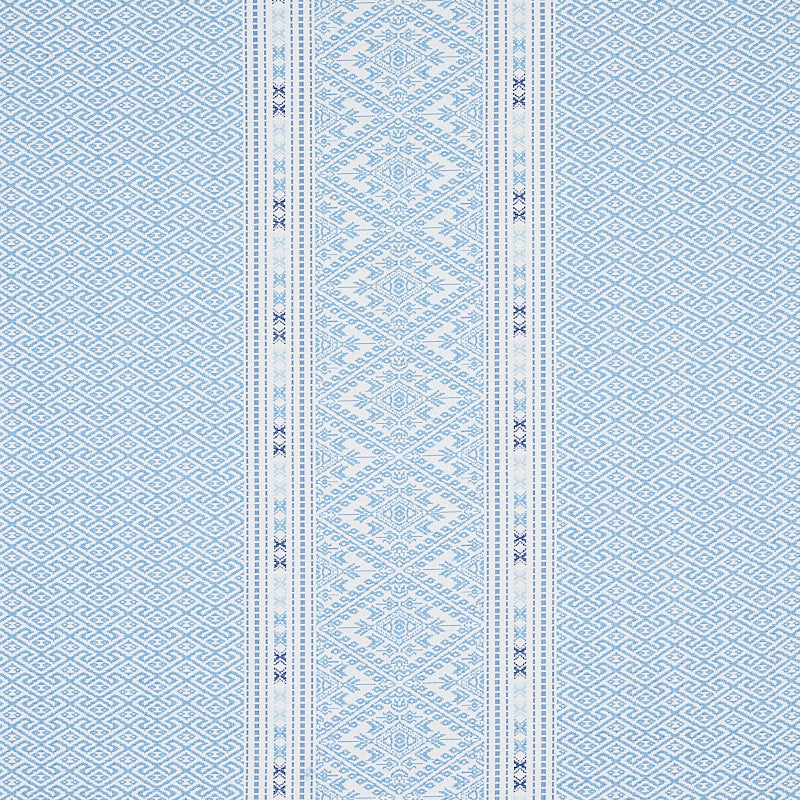 Ruiz Jacquard Sky 80611 by Schumacher Fabric Schumacher Fabric Ruiz Jacquard Sky 80611Fabric COTTON 100% INDIA </p><p>Repeat: H: HORZ. 26 2/3" (68CM), V: VERT. 3 4/5" (10CM) 54 - Fabric Carolina -
