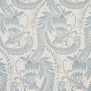 Orley Blue On Light Blue 80641 by Schumacher Designer Fabric