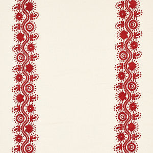 Theodora Embroidery Red 80742 by Schumacher Designer Fabric