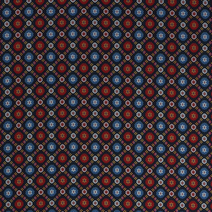 Larissa Navy 80770 by Schumacher Fabric Schumacher Fabric Larissa Navy 80770Fabric COTTON 100% INDIA </p><p>Repeat: H: HORZ. 1 1/2" (4CM), V: VERT. 1 1/2" (4CM) 54 - Fabric Carolina -