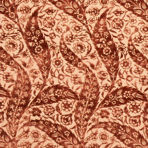 Saz Paisley Velvet Terracotta 80781 by Schumacher Designer Fabric