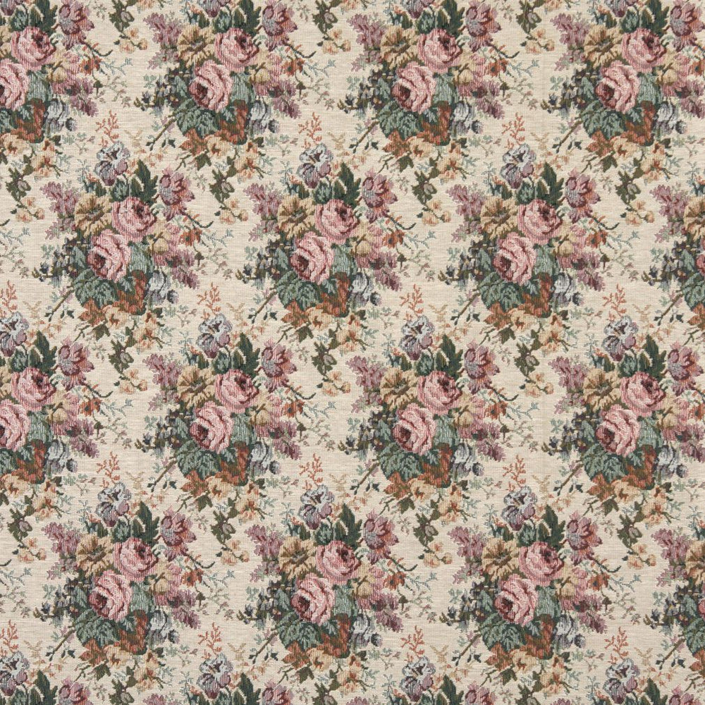 8120 Antique Rose by Charlotte Designer Fabric Tapestry Treasures III 47% Polyester, 28% Cotton, 25% Olefin Asia Exceeds 100,000 Wyzenbeek Rubs (Heavy Duty) Horizontal: 7.0" x Vertical: 11.0" 54 Inches - Swanky Fabrics -