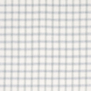 Crawford Linen Check Jasper Blue 81450 by Schumacher Designer Fabric