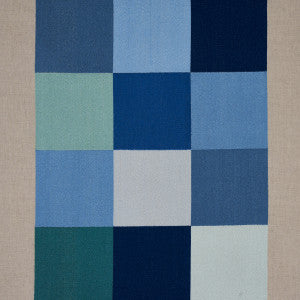 Embroidered Tile Blue 81831 by Schumacher Designer Fabric