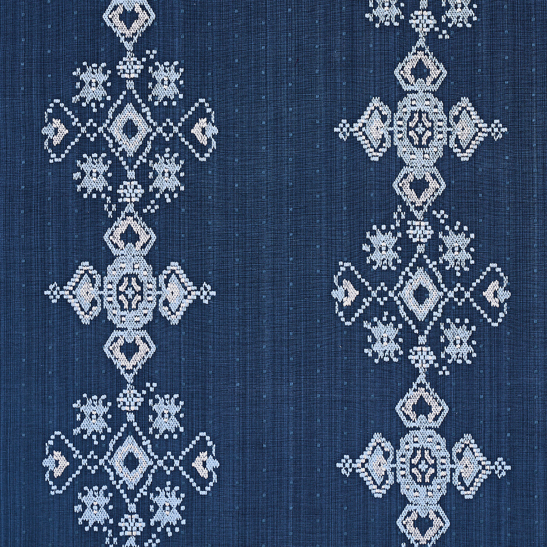 Nadira Embroidery Indigo 82070 by Schumacher Designer Fabric