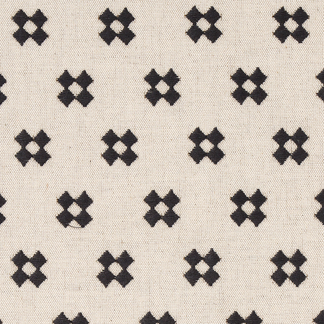 Thandie Embroidery Carbon On Natural 82120 by Schumacher Designer Fabric