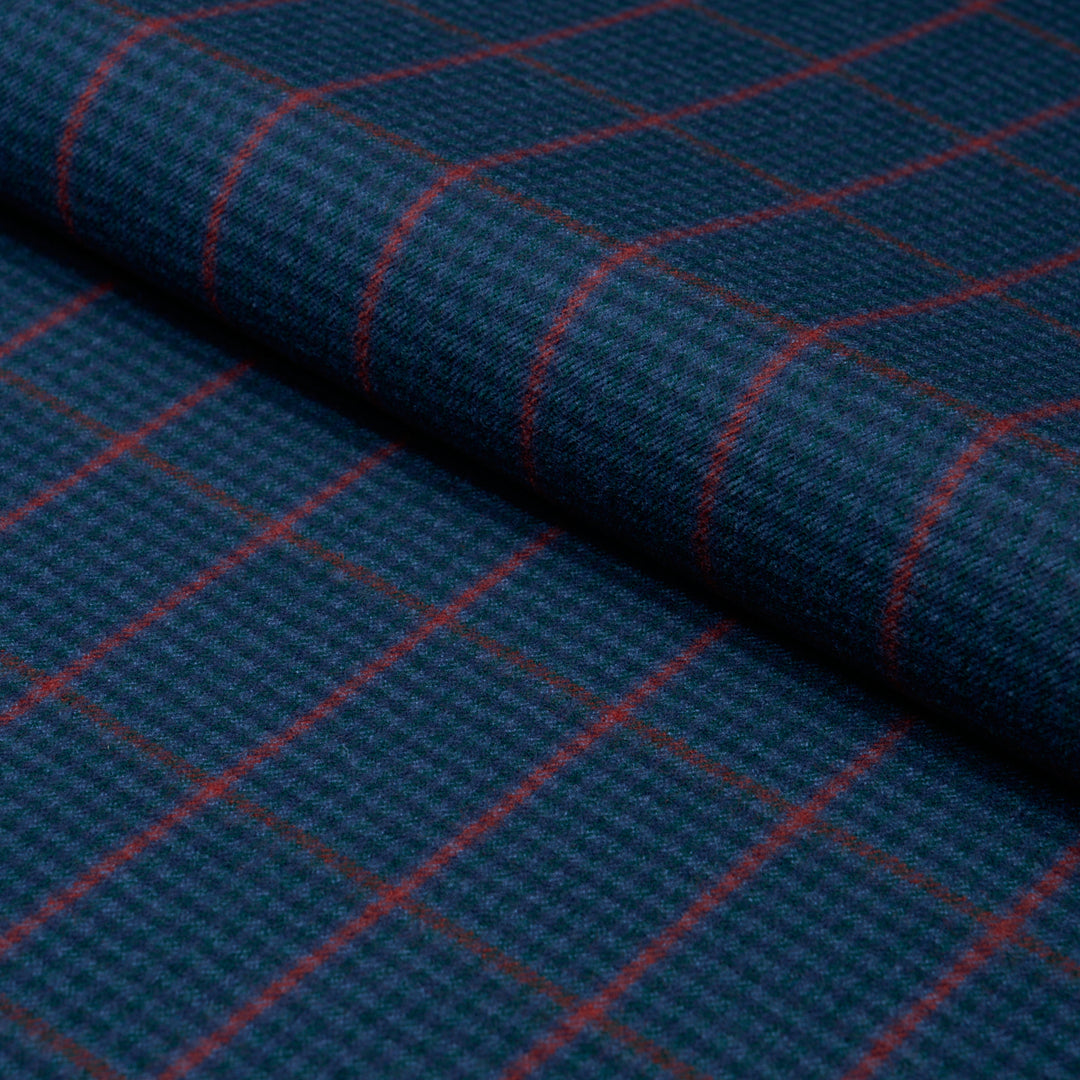 Aldridge Wool Houndstooth Spruce 82335 by Schumacher Designer Fabric