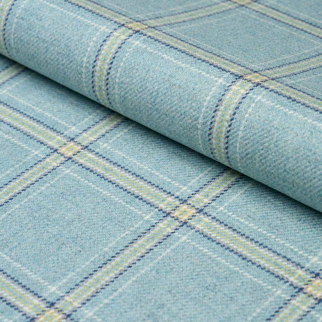 Blackburn Merino Plaid Robin'S Egg 82347 by Schumacher Designer Fabric