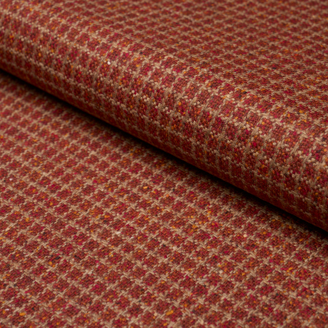 Hudson Wool Check Rust 82354 by Schumacher Designer Fabric