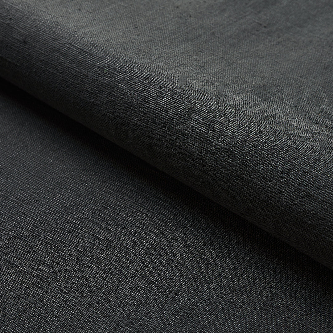 Marco Performance Linen Charcoal 82624 by Schumacher Designer Fabric