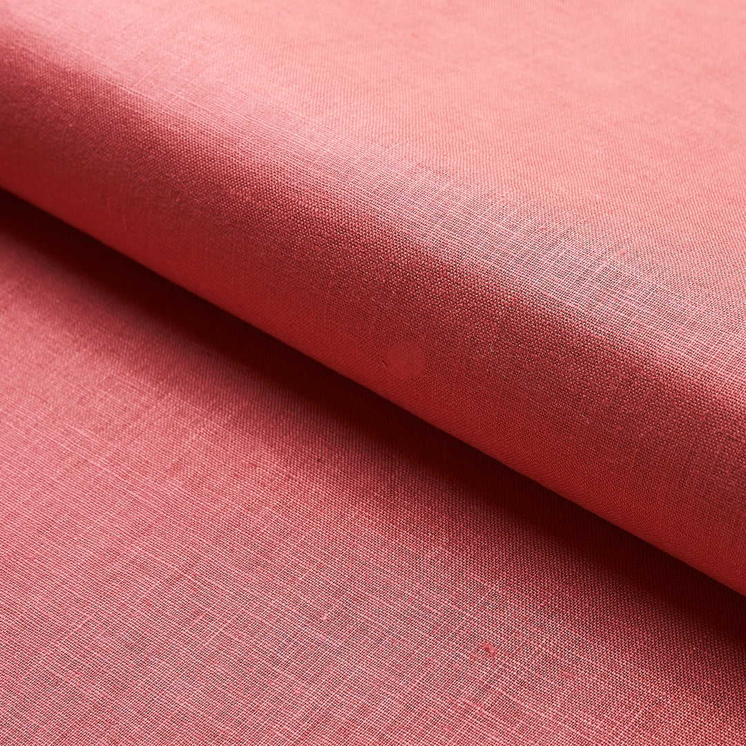 Lange Glazed Linen Coral 82680 by Schumacher Designer Fabric