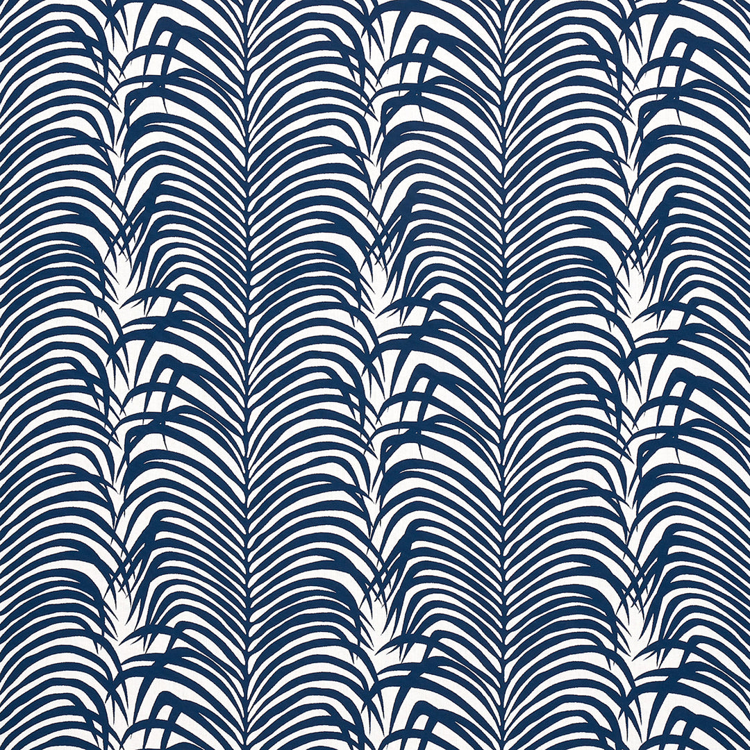 Zebra Palm Indoor/Outdoor Navy 82781 by Schumacher Designer Fabric