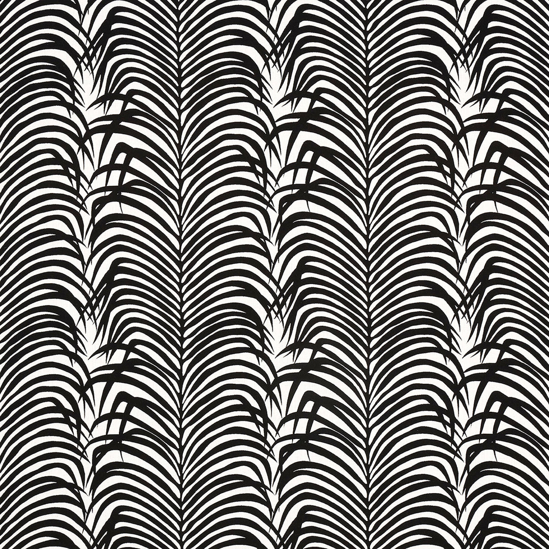 Zebra Palm Indoor/Outdoor Black 82782 by Schumacher Designer Fabric