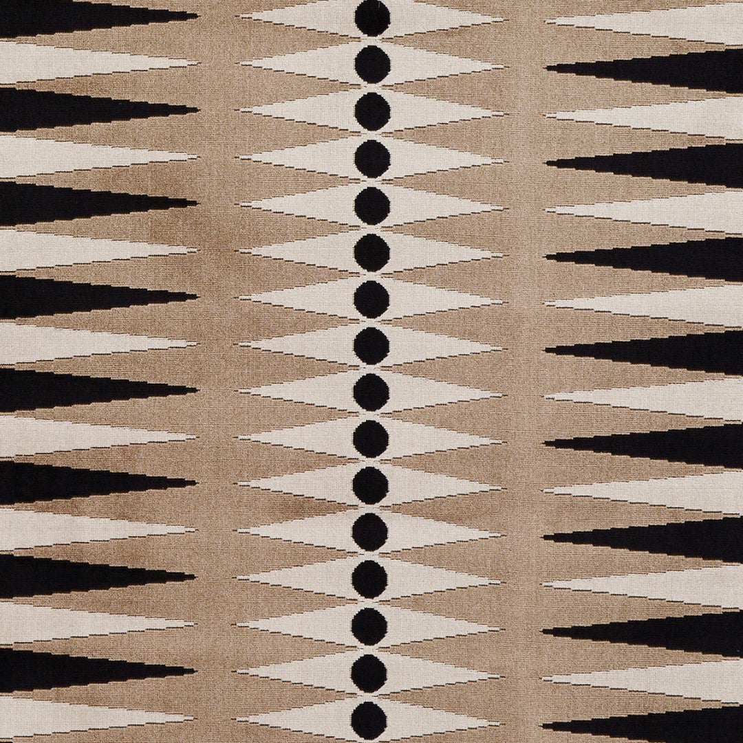 Backgammon Cut Velvet Neutral 83201 by Schumacher Designer Fabric