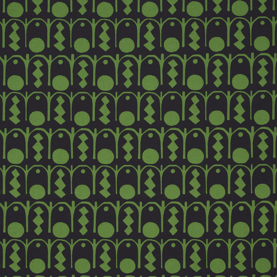 Downtown Green And Black 83412 by Schumacher Designer Fabric