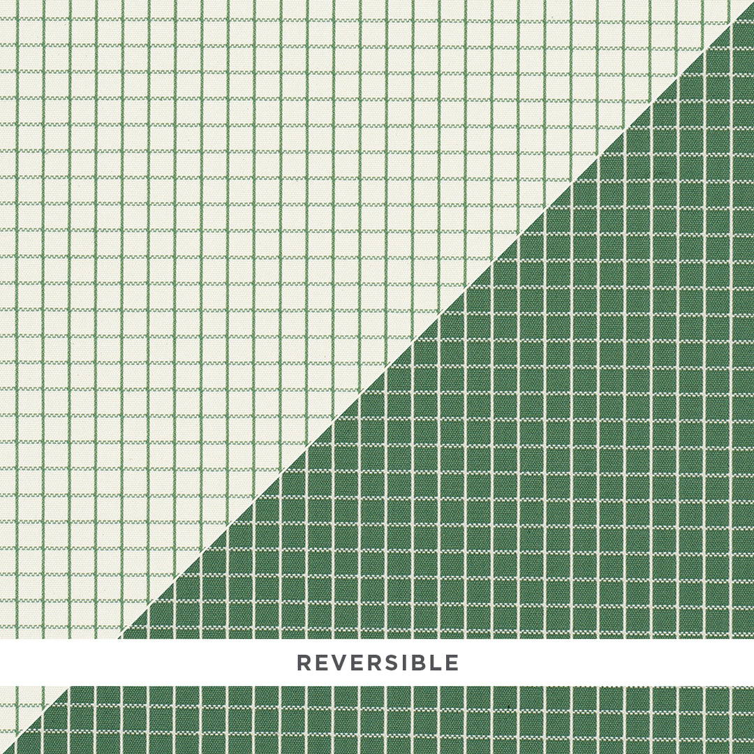 Georgie Reversible Check Emerald 83693 by Schumacher Designer Fabric