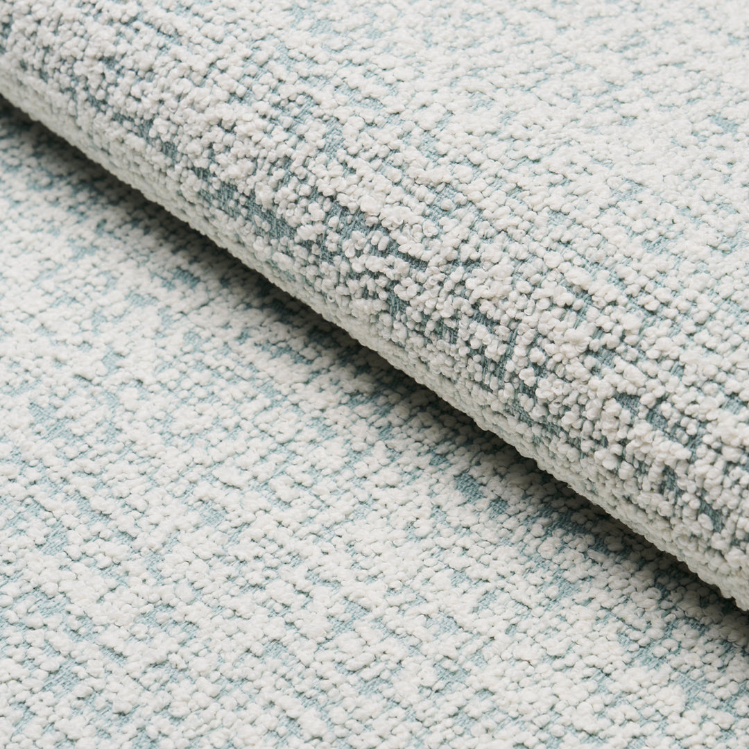 Zuzu Indoor/Outdoor White On Sky 84201 by Schumacher Designer Fabric