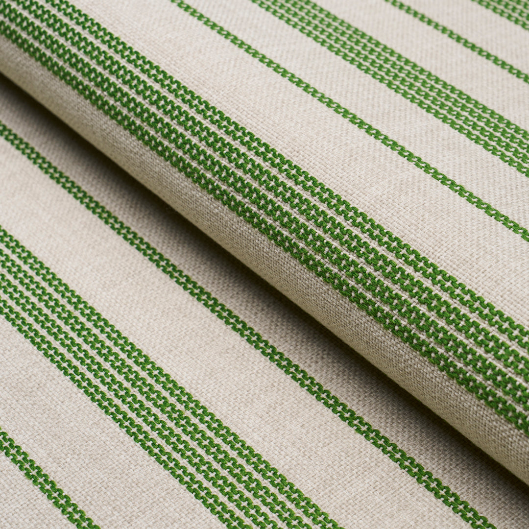 Serra Mesa Indoor/Outdoor Stripe Verde 84272 by Schumacher Designer Fabric