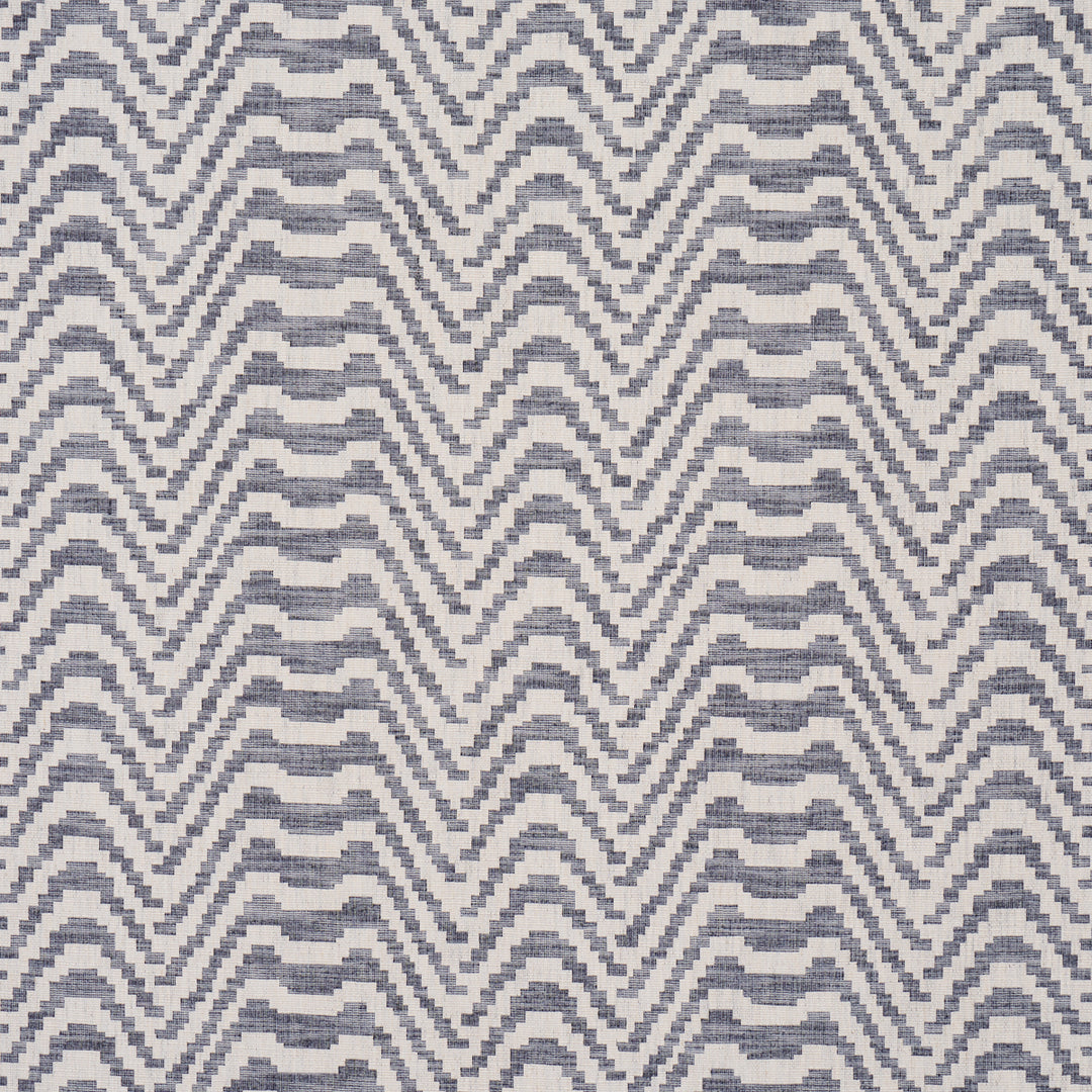 Stepped Chevron Indigo 84640 by Schumacher Designer Fabric