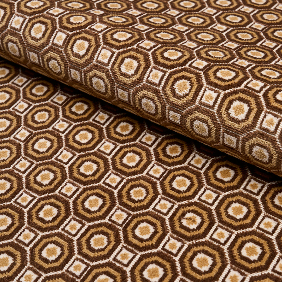 Trianon Cut Velvet Bisque 84891 by Schumacher Designer Fabric