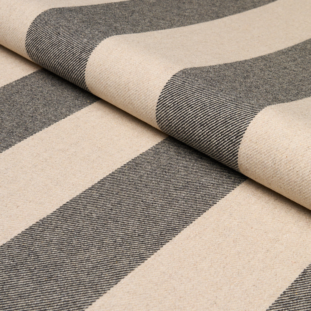 Hemlock Stripe Graphite 85042 by Schumacher Designer Fabric