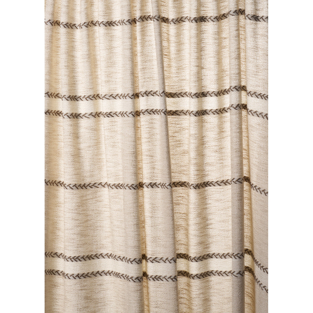 Plains Stripe Casement Flax 85050 by Schumacher Designer Fabric