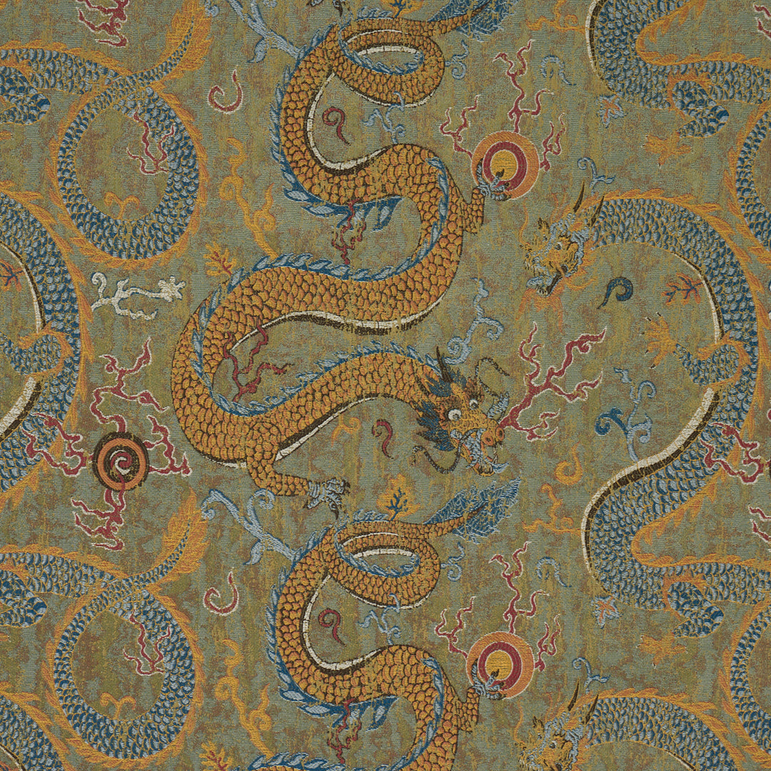 Serpentine Dragon Multi 85090 by Schumacher Designer Fabric