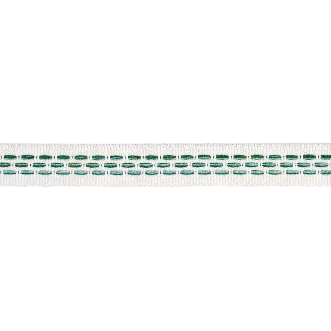 Portola Tape Narrow Indoor/Outdoor Green 85182 by Schumacher Designer Trim