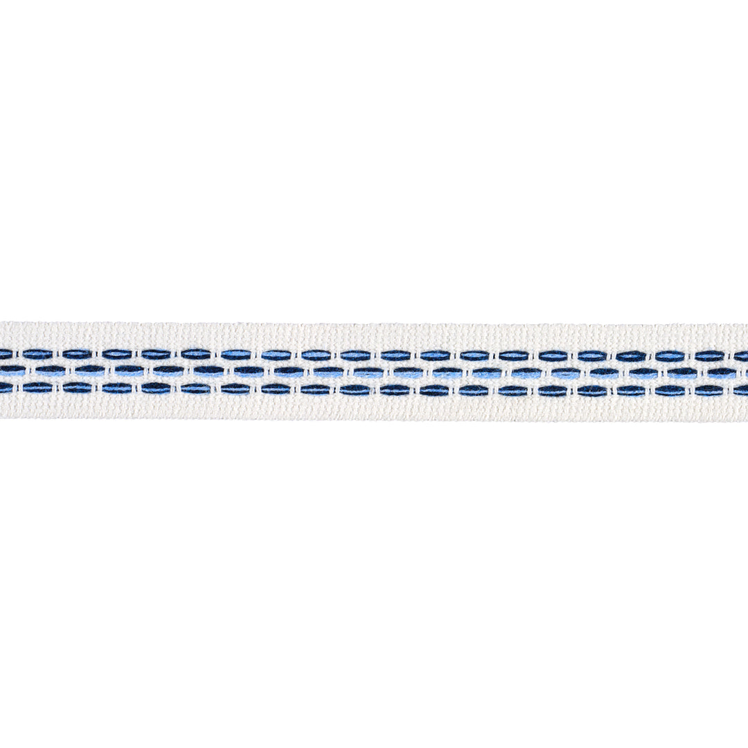 Portola Tape Narrow Indoor/Outdoor Blue 85183 by Schumacher Designer Trim