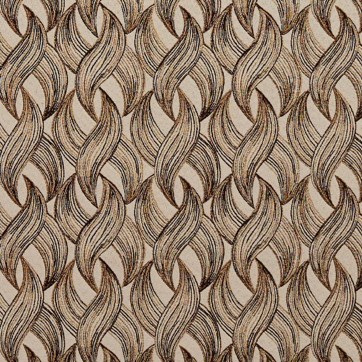 8521 Gold by Charlotte Designer Fabric Contemporary Wovens 100% Woven Polyester Asia Exceeds 100,000 Wyzenbeek Rubs (Heavy Duty) Horizontal: 3.75" x Vertical: 4" 54 Inches - Swanky Fabrics -