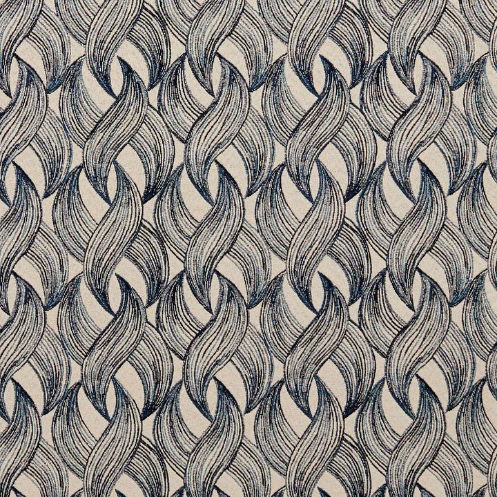 8525 Sapphire by Charlotte Designer Fabric Contemporary Wovens 100% Woven Polyester Asia Exceeds 100,000 Wyzenbeek Rubs (Heavy Duty) Horizontal: 3.75" x Vertical: 4" 54 Inches - Swanky Fabrics -