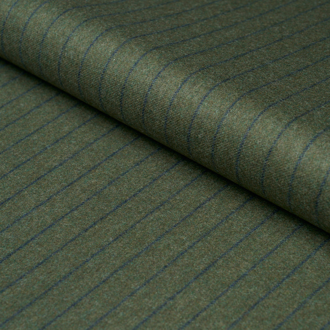 Boyd Wool Pinstripe Green 85281 by Schumacher Designer Fabric