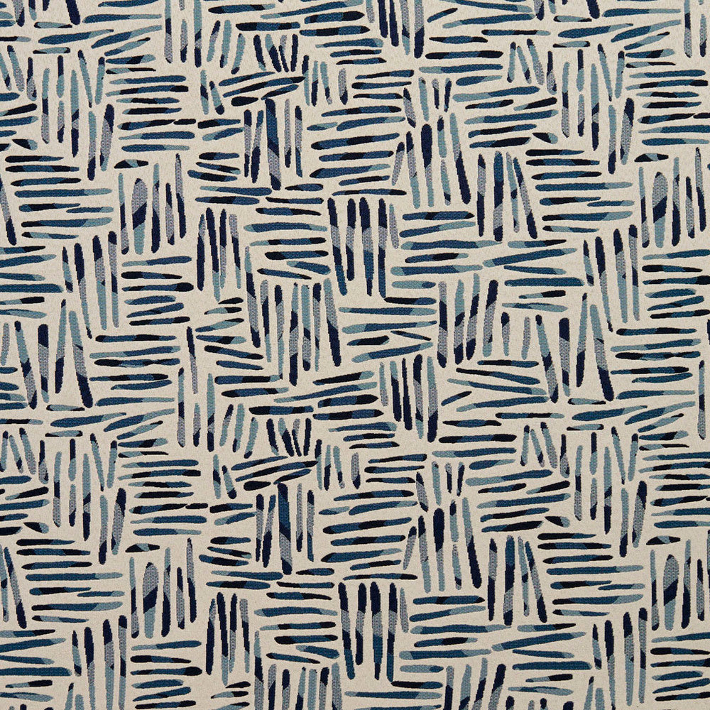 8535 Sapphire/Tally by Charlotte Designer Fabric Contemporary Wovens 100% Woven Polyester Asia Exceeds 100,000 Wyzenbeek Rubs (Heavy Duty) </p><p>Repeat: Horizontal: 20.5" x Vertical: 15.5" 54 Inches - Swanky Fabrics -