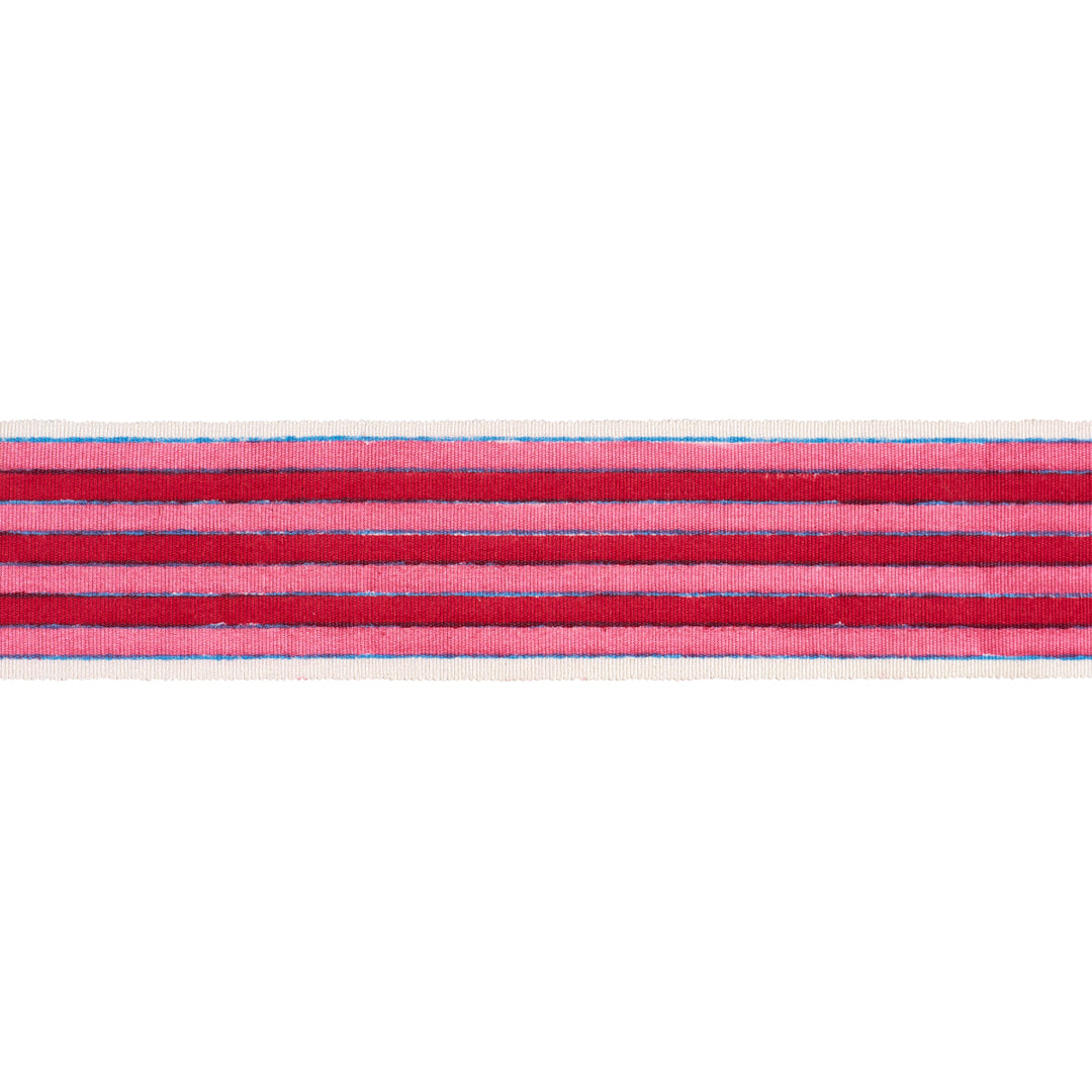 Arya Stripe Hand Block Trim Pink 85430 by Schumacher Designer Trim
