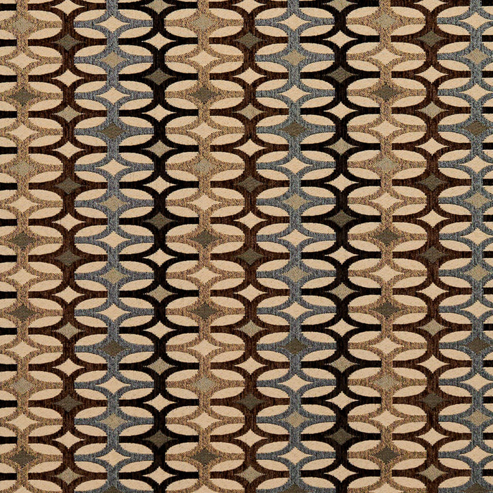 8549 Nutmeg/Interlock by Charlotte Designer Fabric Contemporary Wovens 100% Woven Polyester Asia Exceeds 100,000 Wyzenbeek Rubs (Heavy Duty) Horizontal: 7.5" x Vertical: 3" 54 Inches - Swanky Fabrics -